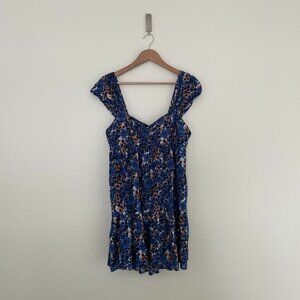 free people ronnie denim babydoll mini dress Free People Ronnie Denim Mini Dress In Worn In Wash in Worn In Wash